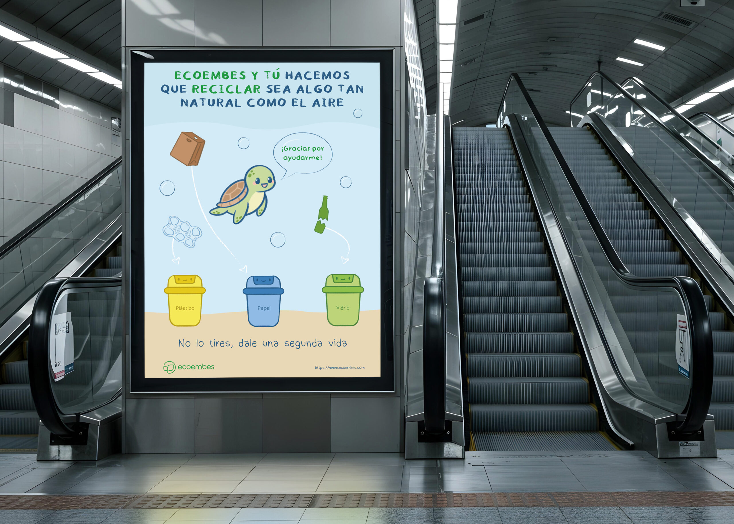 Ecoembes Mupi Metro Escaleras